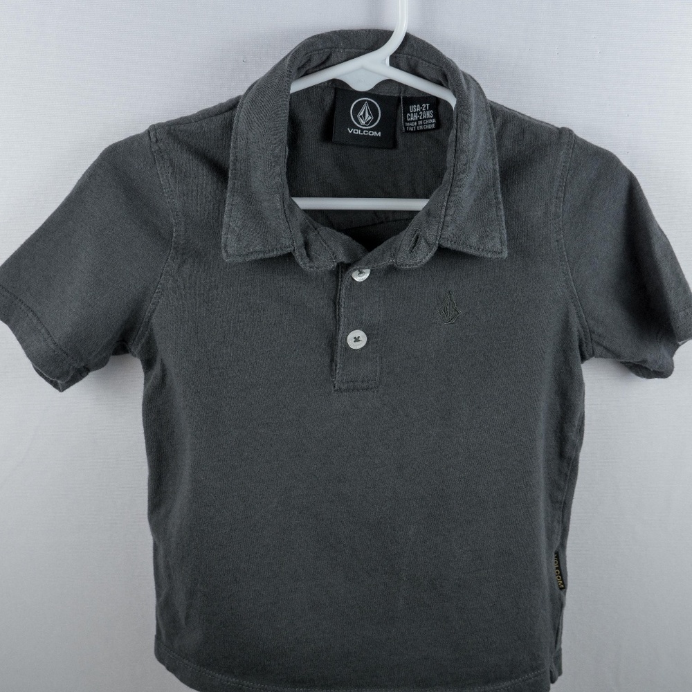 Volcom Boys Polo Tee  2T Grey